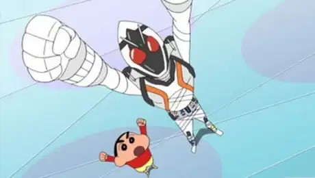 Kamen Rider Fourze x Crayon Shin-chan poster
