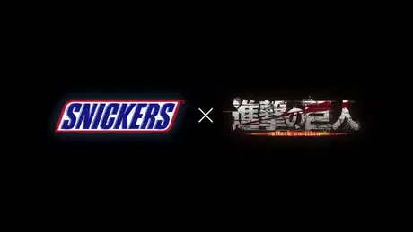 Snickers x Attack on Titan poster