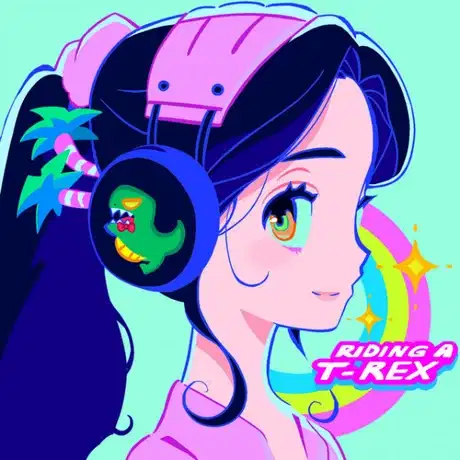 Riding a T-Rex poster