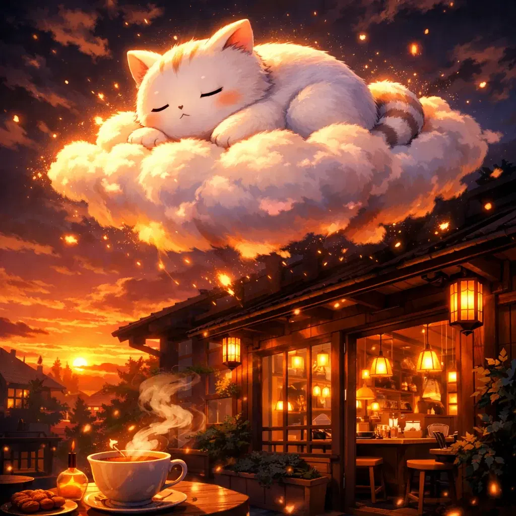 The Comfy Connoisseur — Otaku Den persona archetype card art. Peak fiction is a girl making breakfast.