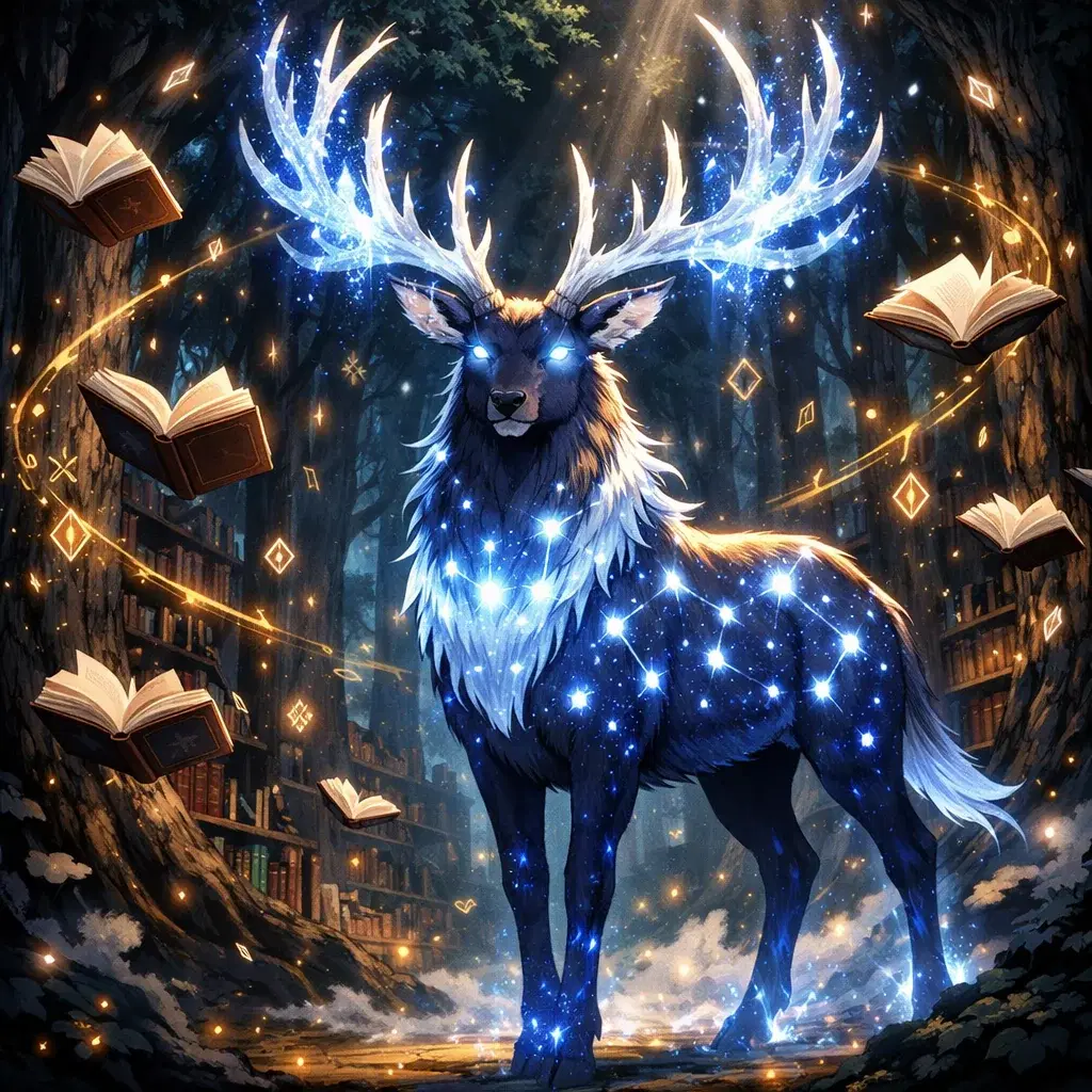 The Lorekeeper — Otaku Den persona archetype card art. Yes, the magic system matters.